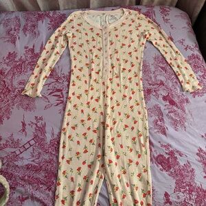 Aerie floral pink thermal pajamas